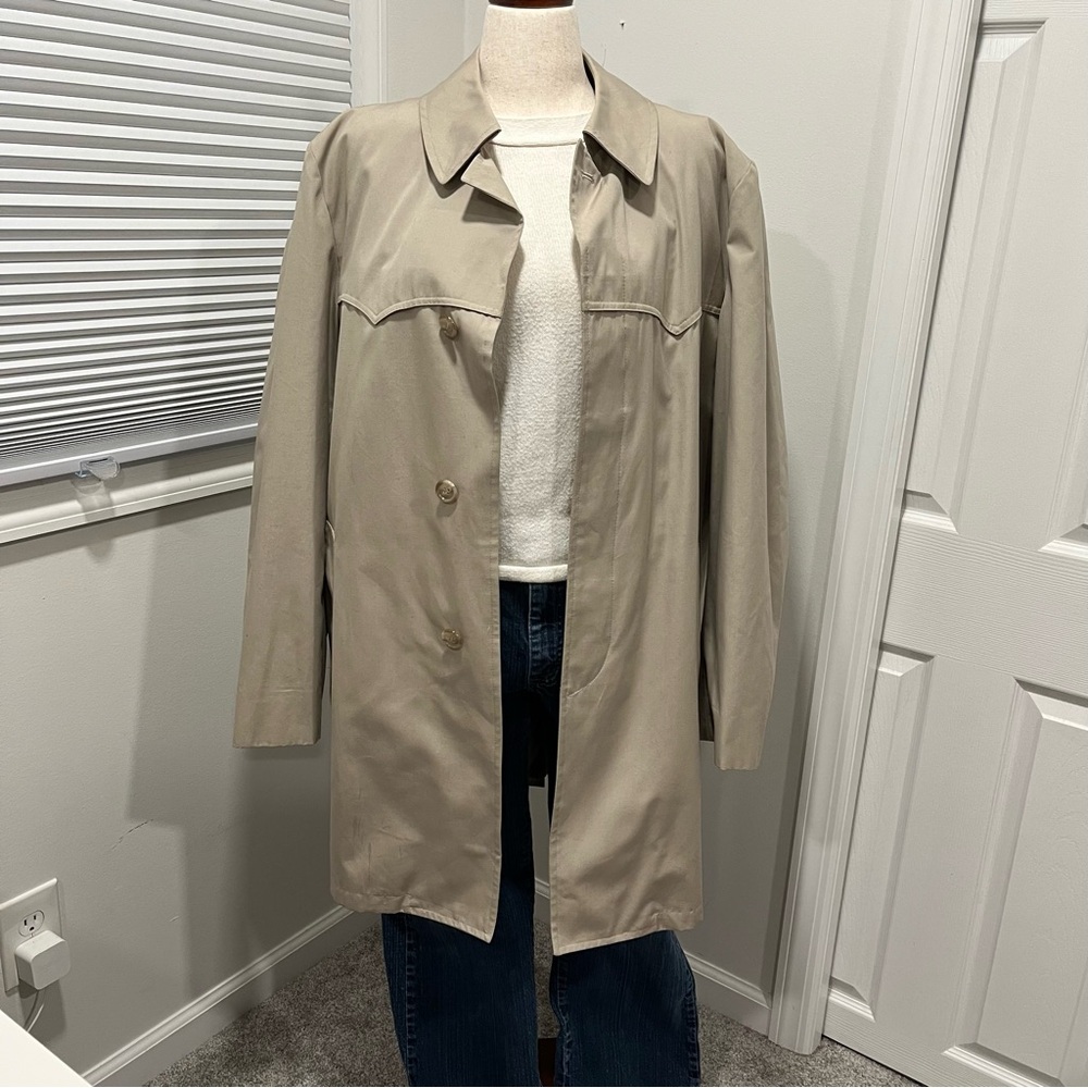 Vintage London Fog Lined Trench Coat in Khaki/Stone, Men's Lrg/Women's XLrg